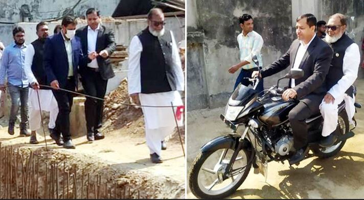 গাজীপুরে নিজে মোটরসাইকেল চালিয়ে মন্ত্রীকে উন্নয়ন কাজ দেখালেন মেয়র